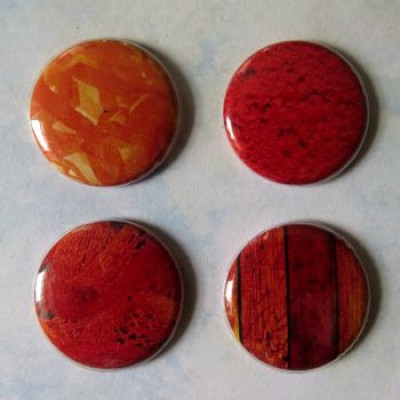 Badge texture- arc-en-ciel-rouge-orange